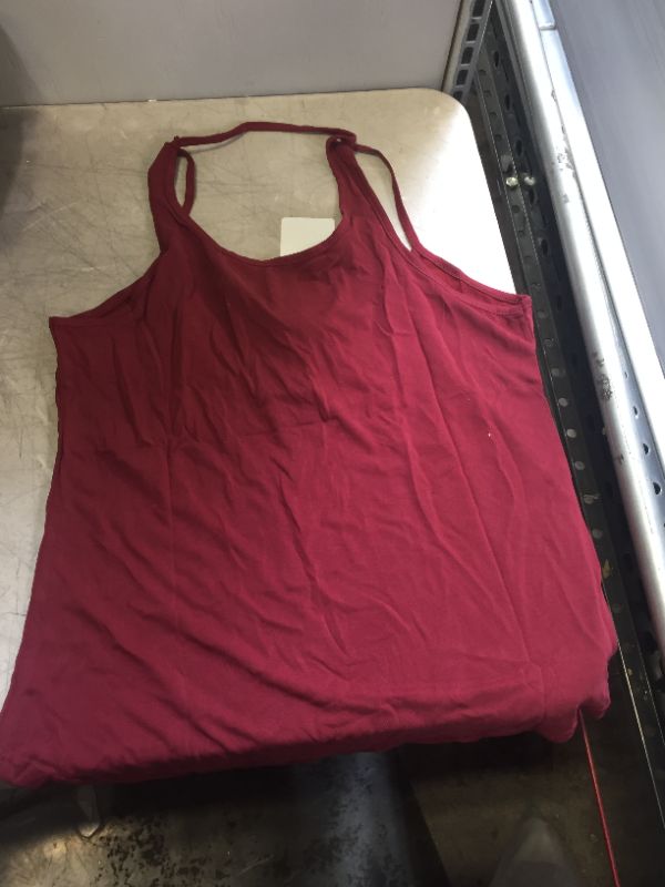 Photo 2 of DIBAOLONG WOMENS SUMMER WORKOUT TOP OPEN BACK BACKLESS YOGA SHIRT ACTIVEWEAR BURGUNDY MEDIUM