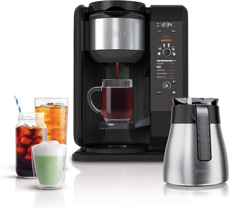 Photo 1 of Ninja CP307 Hot and Cold Brewed System, Auto-iQ Tea and Coffee Maker with 6 Brew Sizes, 5 Brew Styles, Frother, Coffee & Tea Baskets with Thermal Carafe Black 50 oz.
