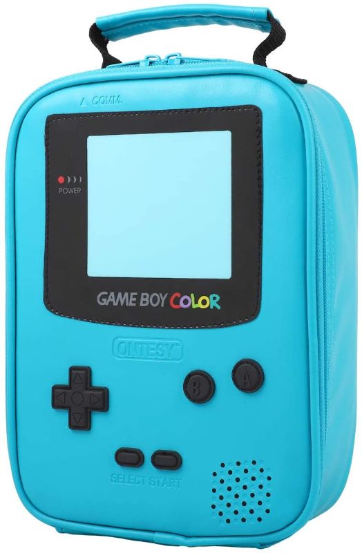 Photo 1 of ONTESY Gameboy Leather Lunch Box Reusable Waterproof Thermal Insulated Cooler Bag Toy Bag for Boys Girls Kids Toddlers Teens Men Women (Teal)

