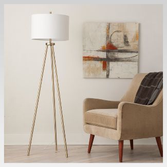 Photo 1 of Ellis Tripod Floor Lamp Brass - Project 62™

