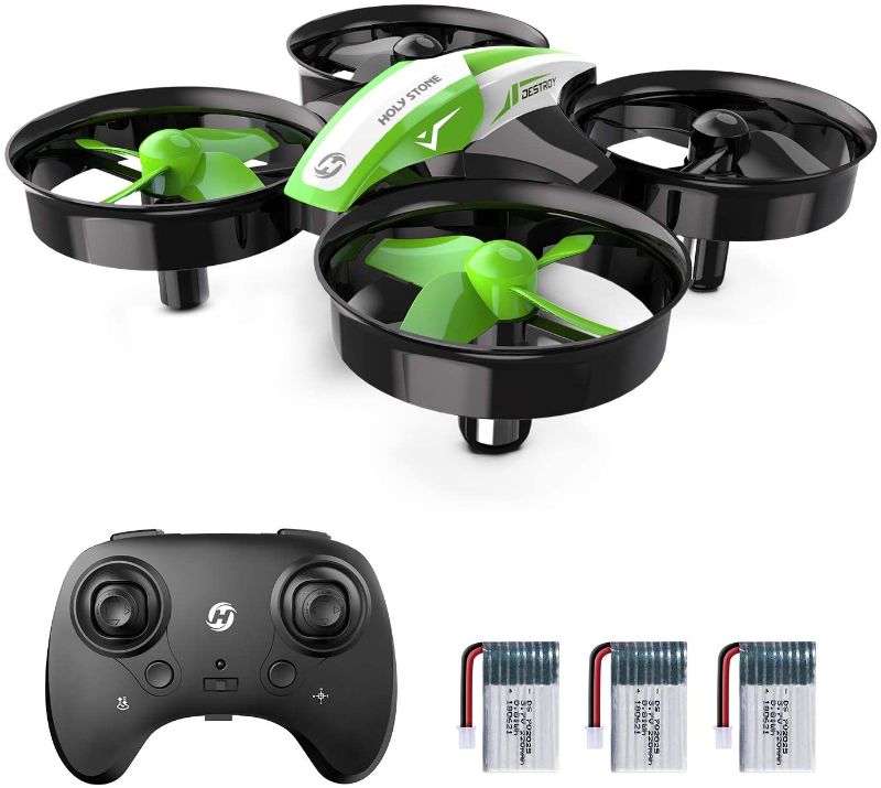 Photo 1 of Holy Stone Kid Toys Mini RC Drone for Beginners Adults, Indoor Outdoor Quadcopter Plane for Boys Girls with Auto Hover, 3D Flip, 3 Batteries & Headless Mode, Xmas Toddler Gift, Green
