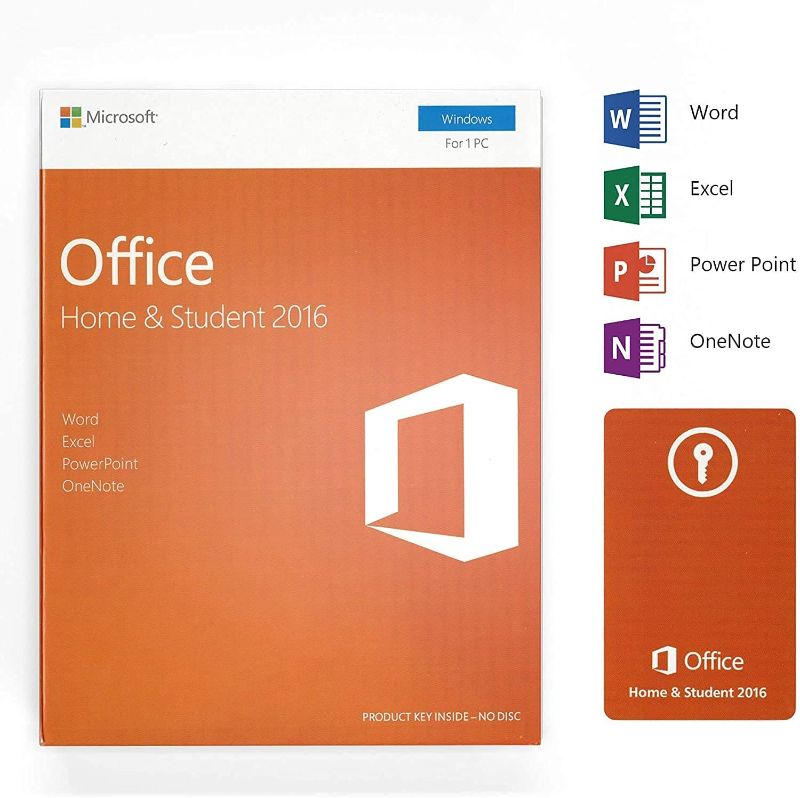 Photo 1 of Office 2016 Home and Student - English - Lifetime License - 1 PC - Box - KeyCard - Word Excel PowerPoint OneNote - Wind?ws 7 / 8 / 8.1 / 10 (not macOS)
