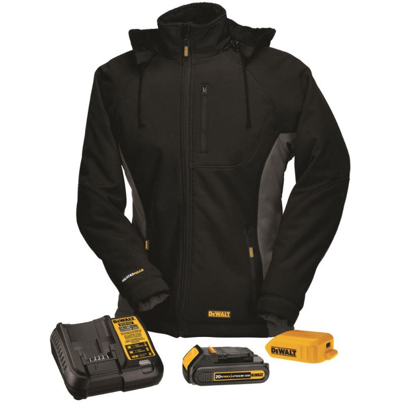 Photo 1 of Hooded Soft Shell Jacket, Kitted: Battery, Adapter & Charger, Black - Medium