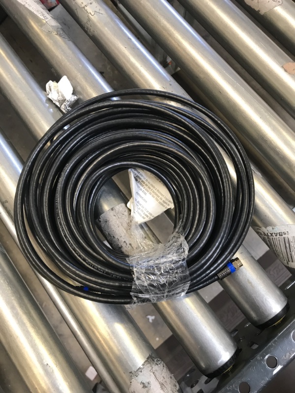 Photo 2 of GE RG6 Coaxial Cable, 50 ft. F-Type Connectors, Quad Shielded Coax Cable, 3 GHz Digital, In-Wall Rated, Ideal for TV Antenna, DVR, VCR, Satellite, Cable Box, Home Theater, Black, 33532