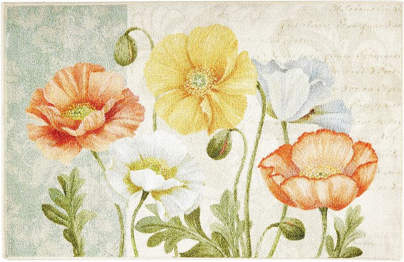 Photo 1 of Brumlow MILLS Pastel Poppies Floral Area Rug for Kitchen, Entryway, Living Room or Bedroom, 2'6" x 3'10", Multi Flower
