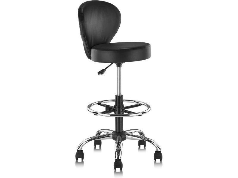 Photo 1 of KLASIKA Drafting Chair Rolling Swivel Salon Stool with Back Support Foot Rest Adjustable Hydraulic for Office Massage Facial Spa Medical Tattoo Beauty Barber
