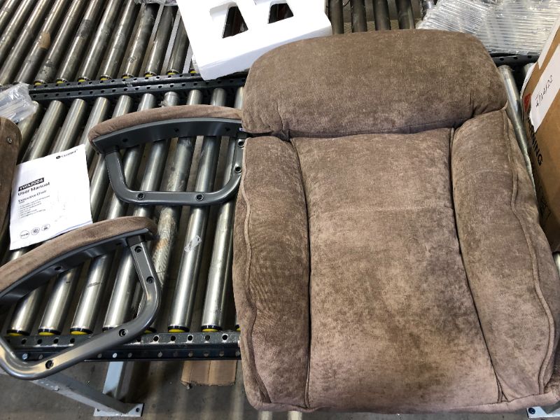 Photo 1 of Office Chair Gaming Chair, Ergonomic Big Chair 400lbs Upholstered Swivel Adjustable Height Thick Padding Headrest, Beige

