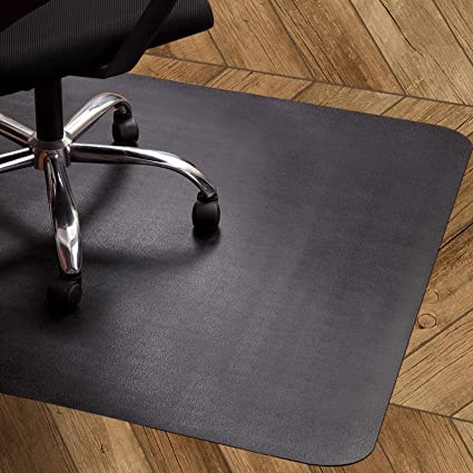 Photo 1 of Office Chair Mat for Hardwood Floor, Lesonic Desk Chair Mats Black Floor Protector for Rolling Chair, Anti-Slip Computer Heavy Duty Chair Mat for Tile Floor Home,Non-Curve,47x35 inches,Not for Carpet