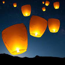 Photo 1 of 100 ECO WIRE-FREE ECLIPSE WHITE CHINESE FLYING SKY (FLOATING) LANTERNS
