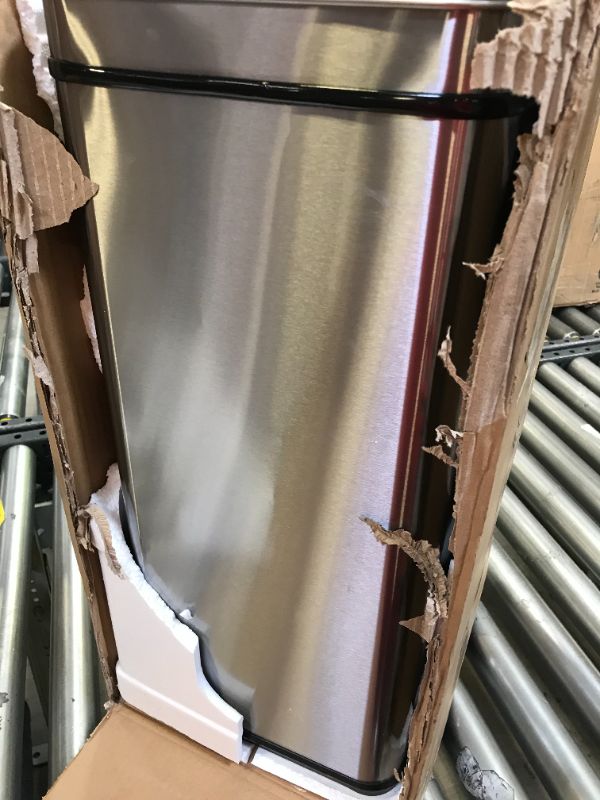 Photo 2 of 13 gallon stainless steel touchless trashcan 