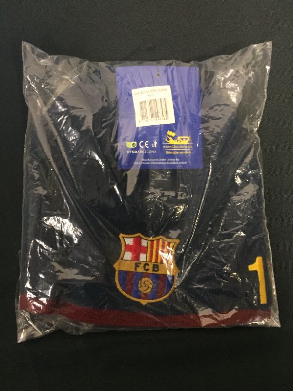 Photo 2 of FC Barcelona Unisex Messi Knitted Beanie One Size
 