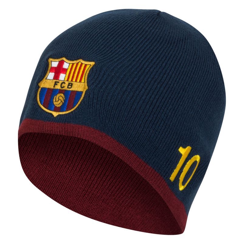 Photo 1 of FC Barcelona Unisex Messi Knitted Beanie One Size
 