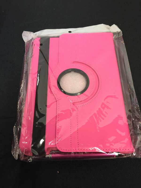 Photo 1 of Zeox New iPad 9.7 inch 2017 / iPad Air CASE- 360 Degree Rotating PU Leather Stand Protective Cover with Smart Auto Wake/Sleep for Apple New iPad 9.7 inch 2017/ iPad Air, Hot Pink
