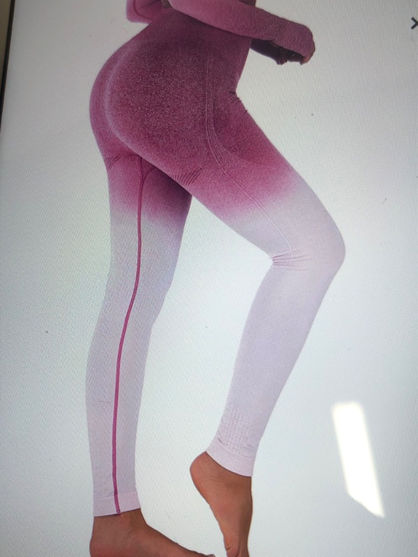 Photo 1 of RUNNING GIRL Ombre Seamless Cute Gym Leggings Power Stretch High Waisted Yoga Pants Running Workout Leggings large
