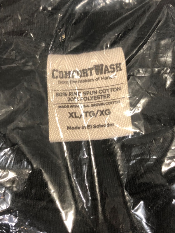 Photo 3 of Hanes Comfortwashtm Garment Dyed Fleece Sweatshirt (Black) Clothing SIZE XL 
