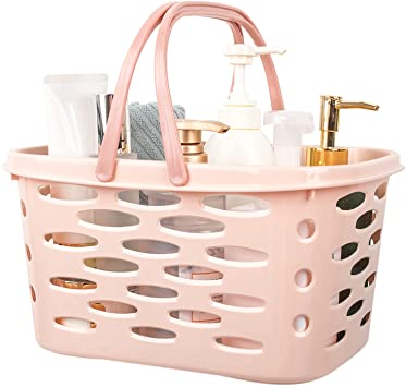 Photo 1 of Portable Shower Caddy Basket with Handles Plastic Baskets Organizer Storage Bins for Bathroom Dorm Kitchen Bedroom, Pink
