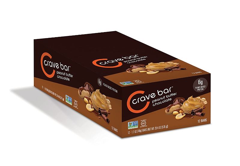 Photo 1 of 3 BOXES - CRAVE BAR - Nutrition Energy Bar, Chocolate Peanut Butter, 6g Protein, 6g Fiber, Non-GMO, Gluten-Free (Pack of 12) EXP MAY 25 2022