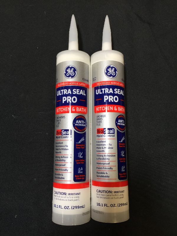 Photo 2 of 2 PACK - GE Ultra Seal Pro Kitchen & Bath Sealant, White 10 fl oz Cartridge