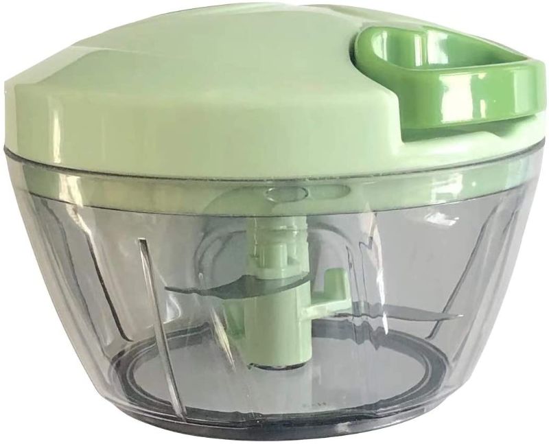 Photo 1 of Brilliant JJJJ Premium Manual Food Processor - Easy Pull Food Chopper - Powerful Vegetable Slicer and Dicer - Garlic Onion Chopper – Fruit Shredders – Hand Held, green, 12.5x8x8