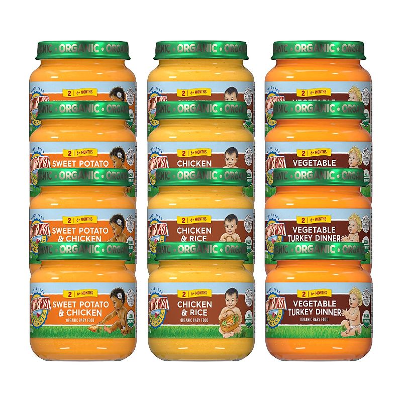 Photo 1 of Earth's Best Organic Stage 2 Baby Food, Protein Jars Variety Pack, 4 oz (Pack of 12) exp 10-2023
