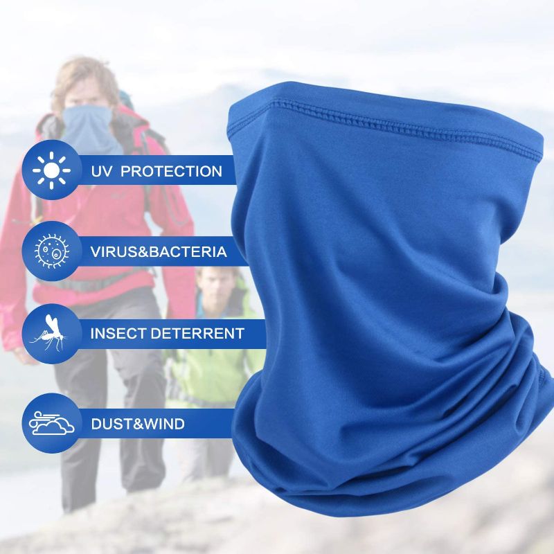 Photo 1 of 9 pcs pack SUNLAND Breathable Gaiter Face _Mask Neck Gaiter Scarf Dust Sun Protection Face Cover Windproof Ideal for Running Cycling Royal blue
