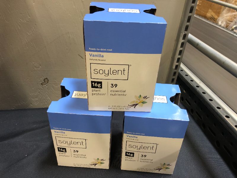 Photo 2 of 12 bottles --Soylent Vanilla Plant Protein Meal Replacement Shake, 11 Fl Oz ------exp 03-2022
