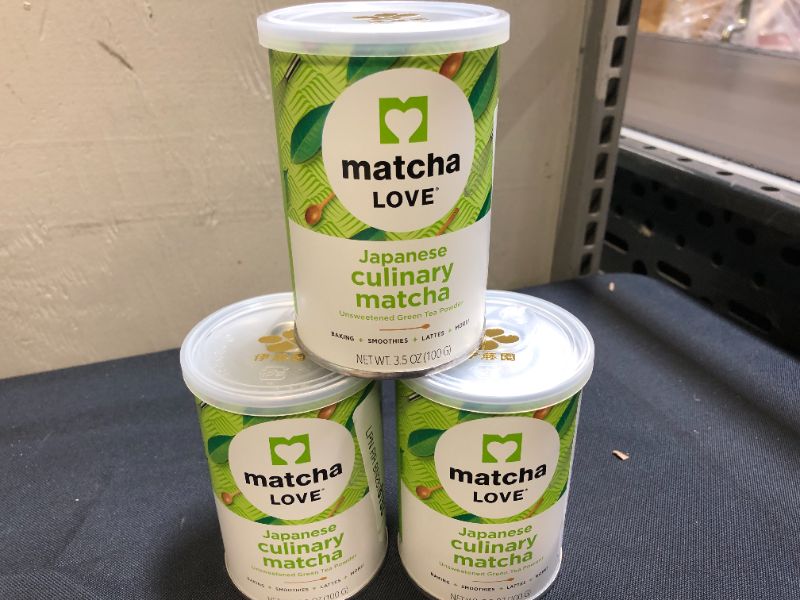 Photo 1 of 3 pack exp 07-2022 Matcha Love Culinary Matcha 3.5 Ounce Finely Milled Green Tea Leaves, Japanese Style Matcha Powder
