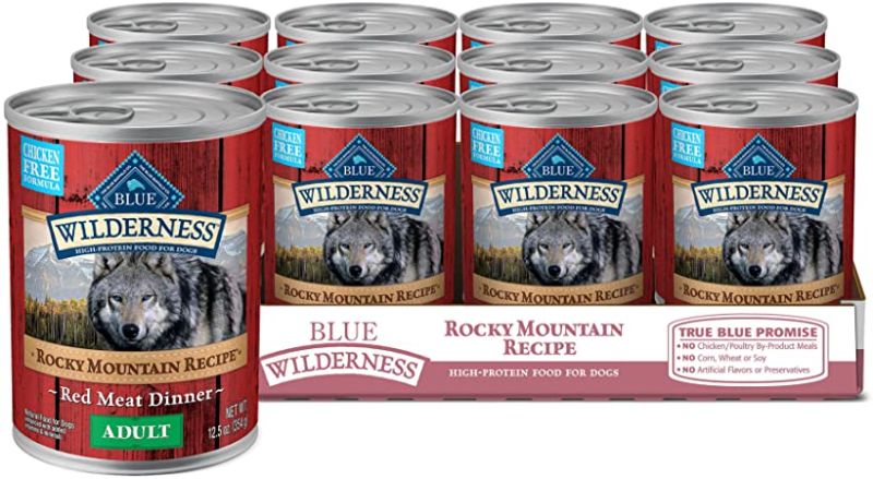 Photo 1 of 12ct Blue Buffalo Wilderness Grain Free Wet Dog Food Rocky Mountain Recipe Red Meat Dinner - 12.5oz/12ct Pack --- EXP 09/2024