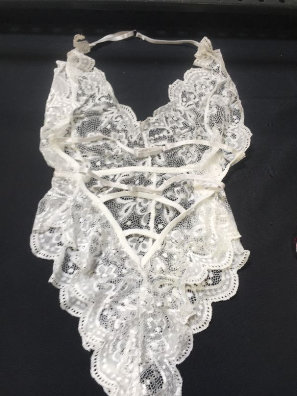 Photo 2 of WOMENS BABYDOLL STYLE LINGERIE WHITE LACE SIZE XXL 