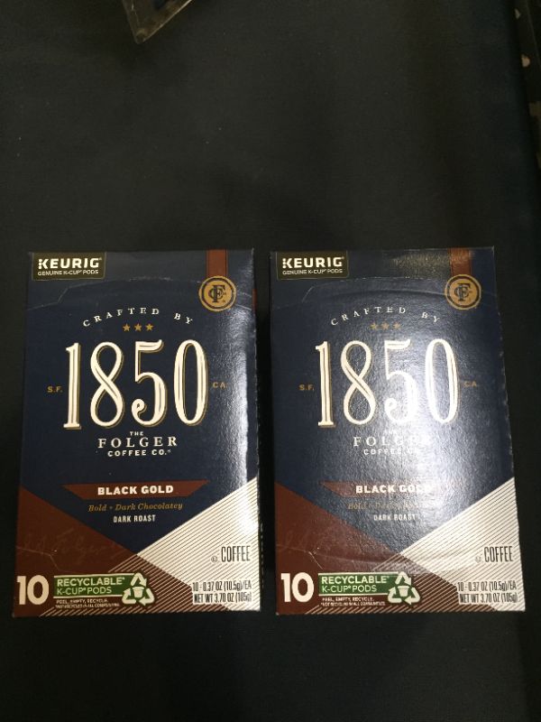Photo 1 of 1850 by Folgers Black Gold Dark Roast Coffee, 10 Keurig K-Cup Pods - 2 PCK
EXP MAY 2022