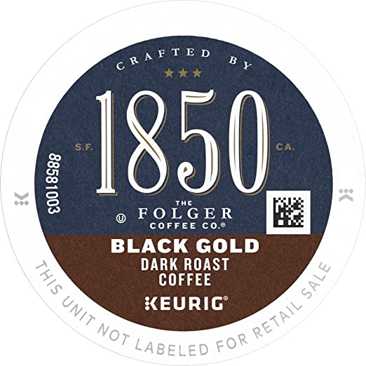 Photo 1 of 1850 by Folgers Black Gold Dark Roast Coffee, 10 Keurig K-Cup Pods - 2 PCK
EXP MAY 2022