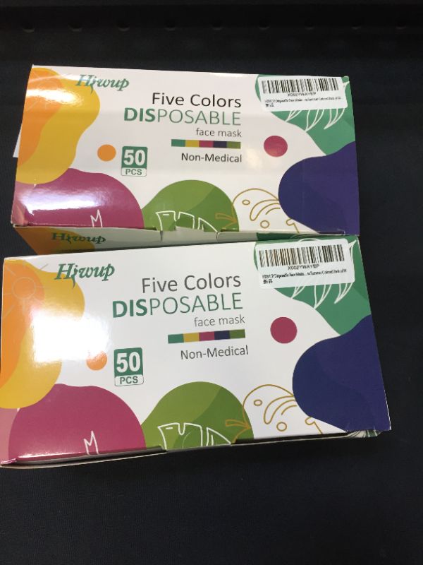 Photo 1 of 2 PACK OF 50 PC FACE MASK DISPOSABLE 