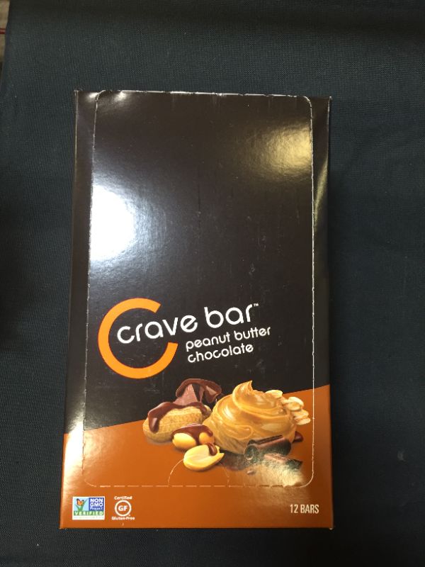 Photo 2 of CRAVE BAR - Nutrition Energy Bar, Peanut Butter Chocolate, 6g Protein, 6g Fiber, Non-GMO, Gluten-Free (Pack of 12) --- EXP 05/25/2022
