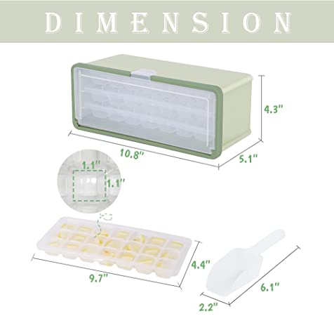 Photo 1 of Ice Cube Tray With Lid and Bin- Silicone Ice Tray For Freezer | Comes with Ice Container, Scoop and Cover | Good Size Ice Bucket
