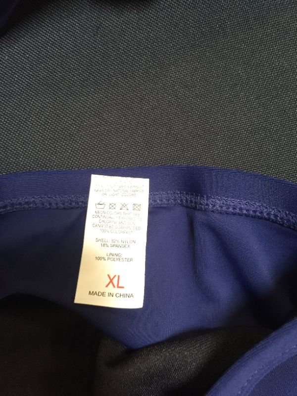 Photo 1 of LUVAMIA WOMENS HALTER SELF TIE RUCHED HIGH WAIST TWO PIECE BATHING SUIT NAVY XL