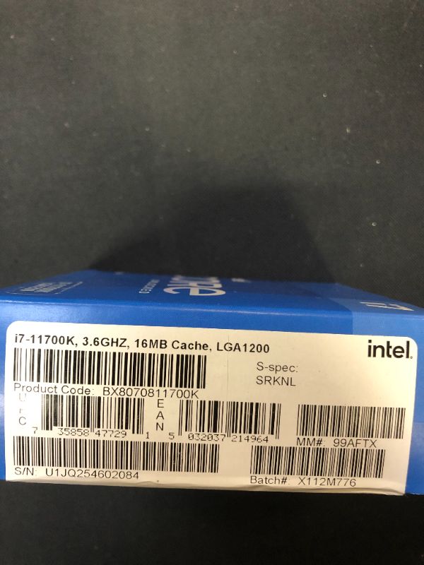 Photo 2 of Intel® Core™ i7-11700K Desktop Processor 8 Cores up to 5.0 GHz Unlocked LGA1200 (Intel 500 Series & Select 400 Series Chipset) 125W --- factory sealed 