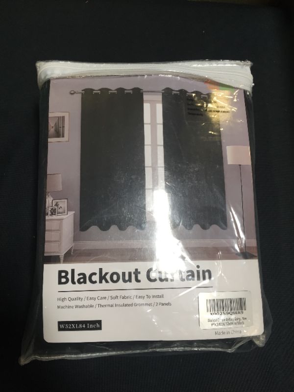 Photo 2 of Easy-Going Blackout Curtains for Bedroom, Solid Thermal Insulated Grommet and Noise Reduction Window Drapes, Room Darkening Curtains for Living Room, 2 Panels(52x84 in,Black)
