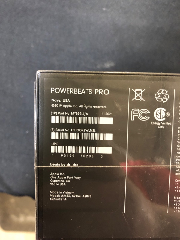 Photo 3 of Powerbeats Pro Wireless Earphones - Apple H1 Headphone Chip, Class 1 Bluetooth, 9 Hours of Listening Time, Sweat Resistant Earbuds, Built-in Microphone - Navy
factory sealed 