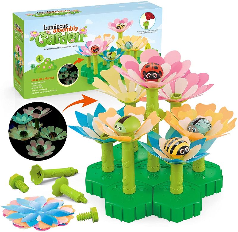 Photo 1 of HamburBaby Luminous Assembly Garden Flower Building Toys, Take Apart & DIY Educational Activity Play Set, Glow in The Dark, Develop STEM Ability, for Preschool Boys Girls Ages 3+ (Green)
factory sealed 