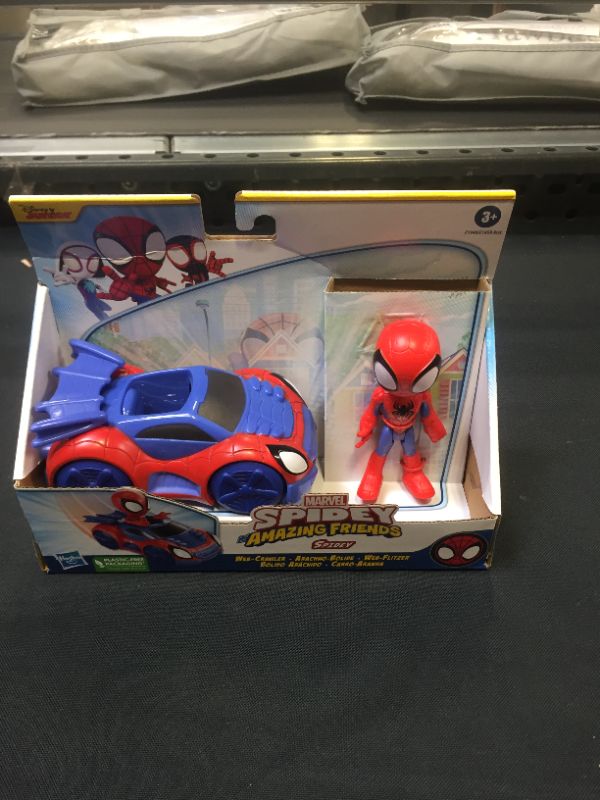 Photo 2 of Spidey and His Amazing Friends Marvel Spidey Action Figure and Web-Crawler Vehicle, for Kids Ages 3 and Up
