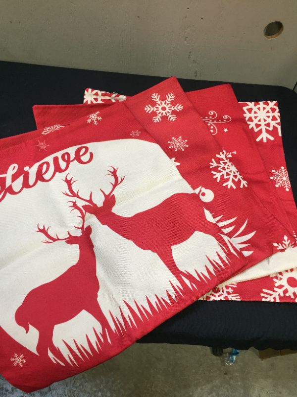 Photo 1 of 4 PC CHRISTMAS PILLOW COVERS (17INCH)