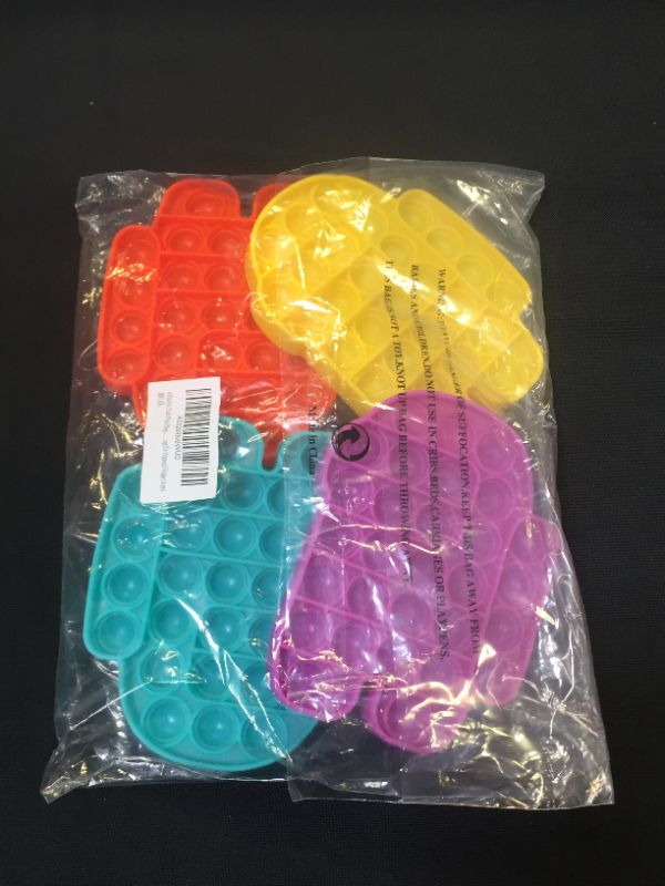 Photo 2 of 4 Packs Pop Poop Fidget Toy, Sensory Anxiety Stress Relief Satisfying ADHD fidgets Bubble Figetget Popper Figit Set, Purple Orange Yellow Green Poppop Fidgettoys
