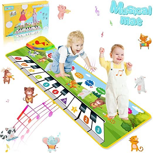 Photo 1 of Makerfire Piano Mat for Kids - Musical Floor Keyboard Educational Music Mat Electronic Dance Piano Playmat Toys Gifts for Baby Toddlers Infant Children Boys Girls
