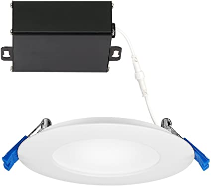Photo 1 of GetInLight Slim Dimmable 4 Inch LED Recessed Lighting, Round Ceiling Panel, Junction Box Included, 3000K(Soft White), 9W(45W Equivalent), 600lm, White Finished, cETLus Listed, IN-0303-2-WH-30
