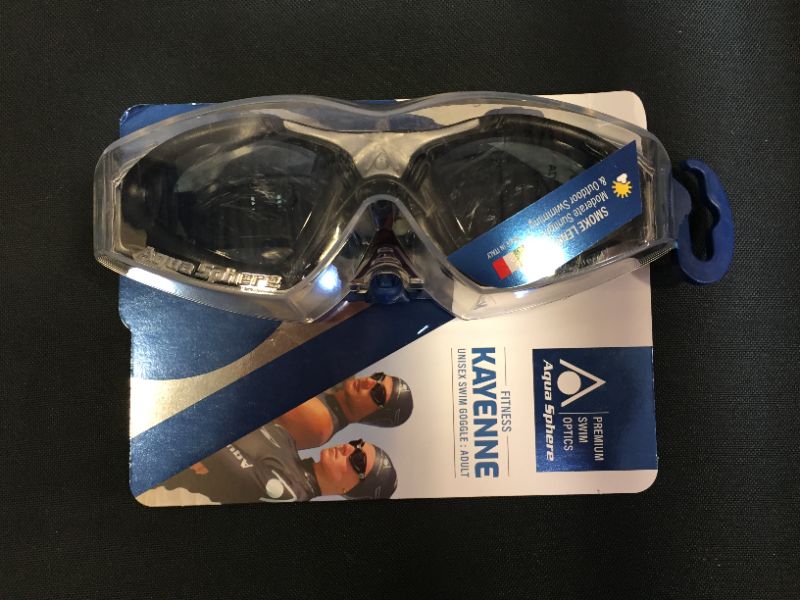 Photo 2 of Aqua Sphere Kayenne Goggles - Black/Silver with Smoke Lens
