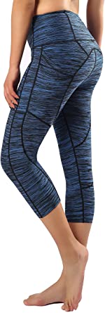 Photo 1 of sugar pocket women's high waist yoga leggings tummy control workout running pants with side pockets size S 