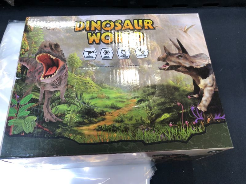Photo 2 of Dinosaur Toys for Kids 3,4,5,6 Years Old, Play Set with Activity Mat & Trees for Creating a Dino World Including T-Rex, Triceratops, etc, Perfect Dinosaur Gift for Boys & Girls
