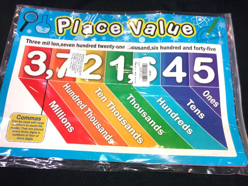 Photo 2 of Educational Math Posters for Toddlers Kids with Glue Point Dot for Elementary Middle School Classroom, Teach Multiplication Division Addition Subtraction Fractions and More (Various Style,8 Pieces)
