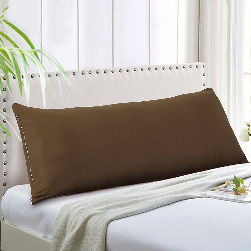 Photo 1 of Evolive Ultra Soft Microfiber Body Pillow Cover/Pillowcases 21"x54" with Hidden Zipper Closure (21"x54" Body Pillow Cover, Coffee)
