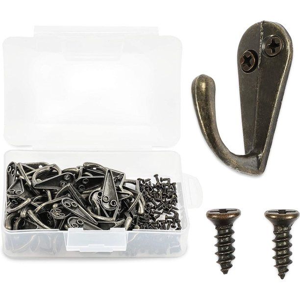 Photo 1 of 50-Pack Bronze Wall Mount Metal Coat Hooks Wall Hooks with 100 Screws
